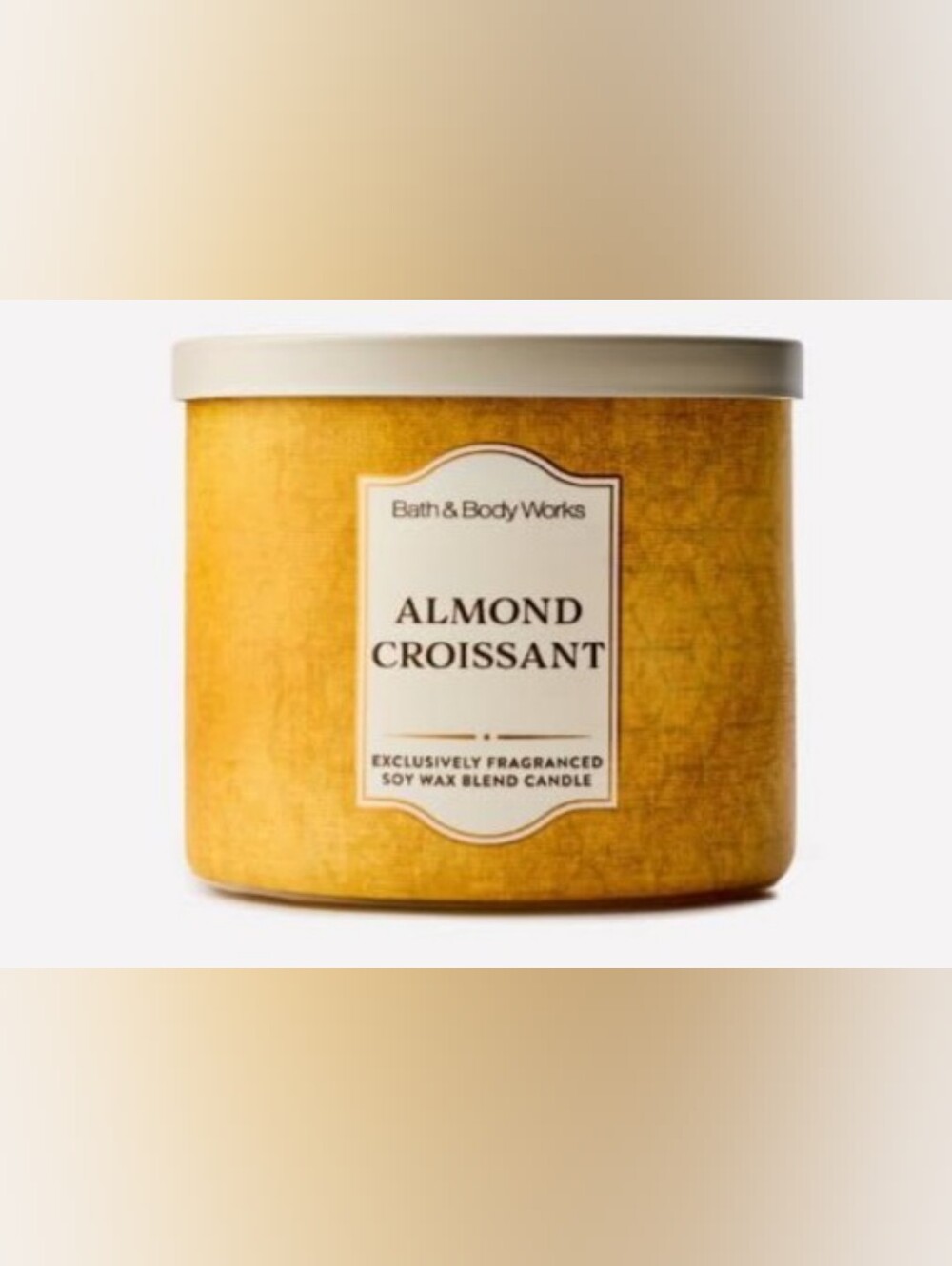 Bath & Body Works Almond Croissant Candle - Yellow, Cream